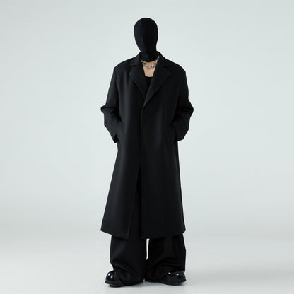 FRKM SCD 24 FW Buttonless Tweed Thickened Midi Trench Coat - MELISSA.