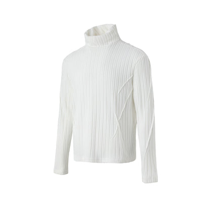 FRKM SCD Hooded Face Mask Vertical Striped Fleece Fall Knit Pullover - ISLA.