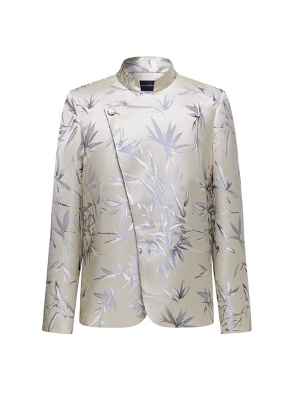 OWNLIFE Stand Collar Brocade Jacquard Suit - TRAIN.