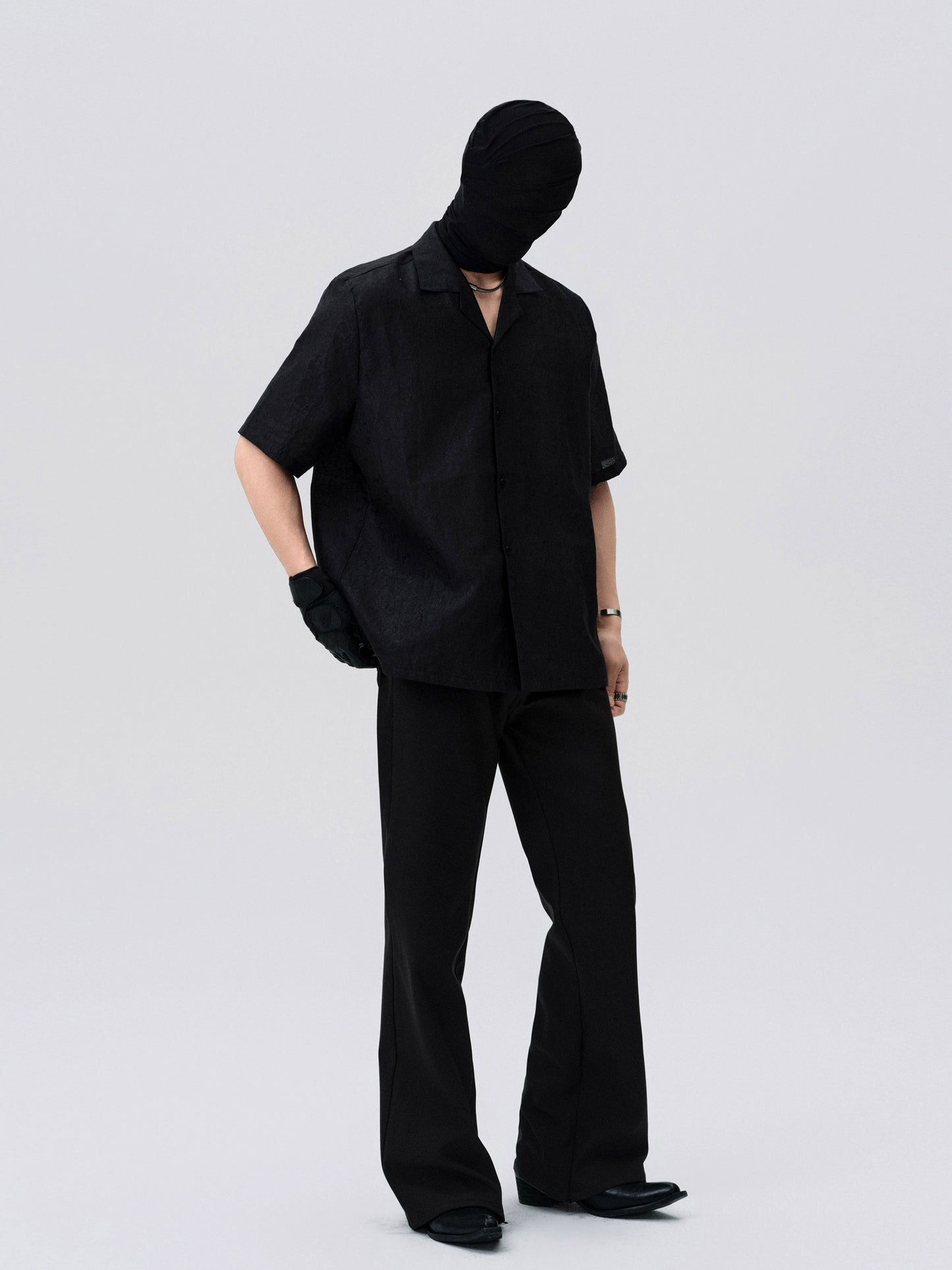 FRKM SCD Memory Silk Snake Print Pleated Loose Short Sleeve Shirt- RILEY.