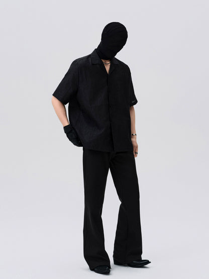FRKM SCD Memory Silk Snake Print Pleated Loose Short Sleeve Shirt- RILEY.