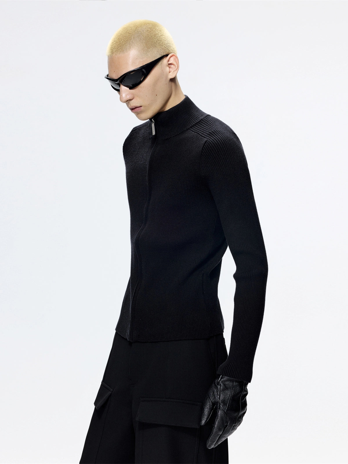 FRKM SCD Slim Fit Knitted Sweater Black Minimalist Versatile Top - DINA.
