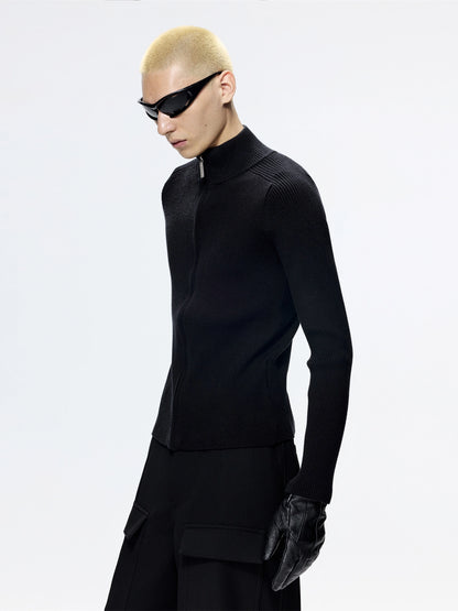 FRKM SCD Slim Fit Knitted Sweater Black Minimalist Versatile Top - DINA.