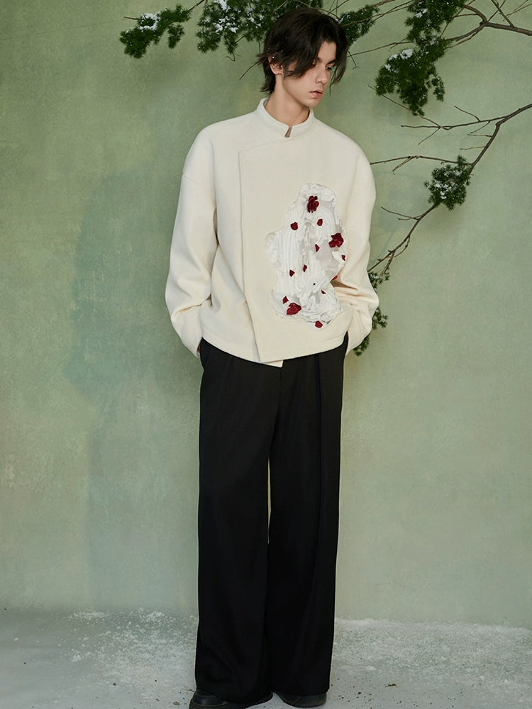 JIECHI  embroidered loose long-sleeved jacket- FRANK.