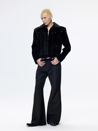 FRKM SCD Horsehair Metal Rivet Shoulder Padded Slim Jacket - MANDY.