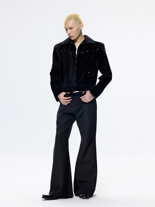 FRKM SCD Horsehair Metal Rivet Shoulder Padded Slim Jacket - MANDY.
