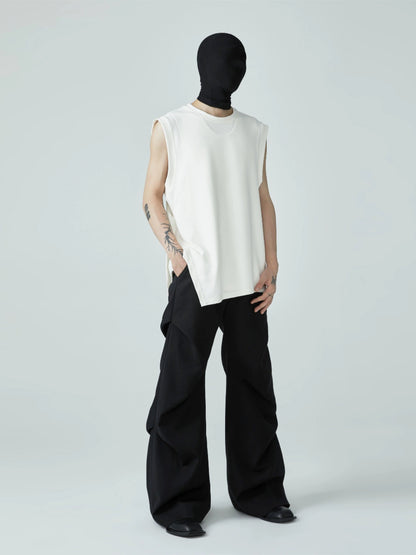 FRKM SCD deconstructed loose asymmetric sleeveless vest- CARTER.