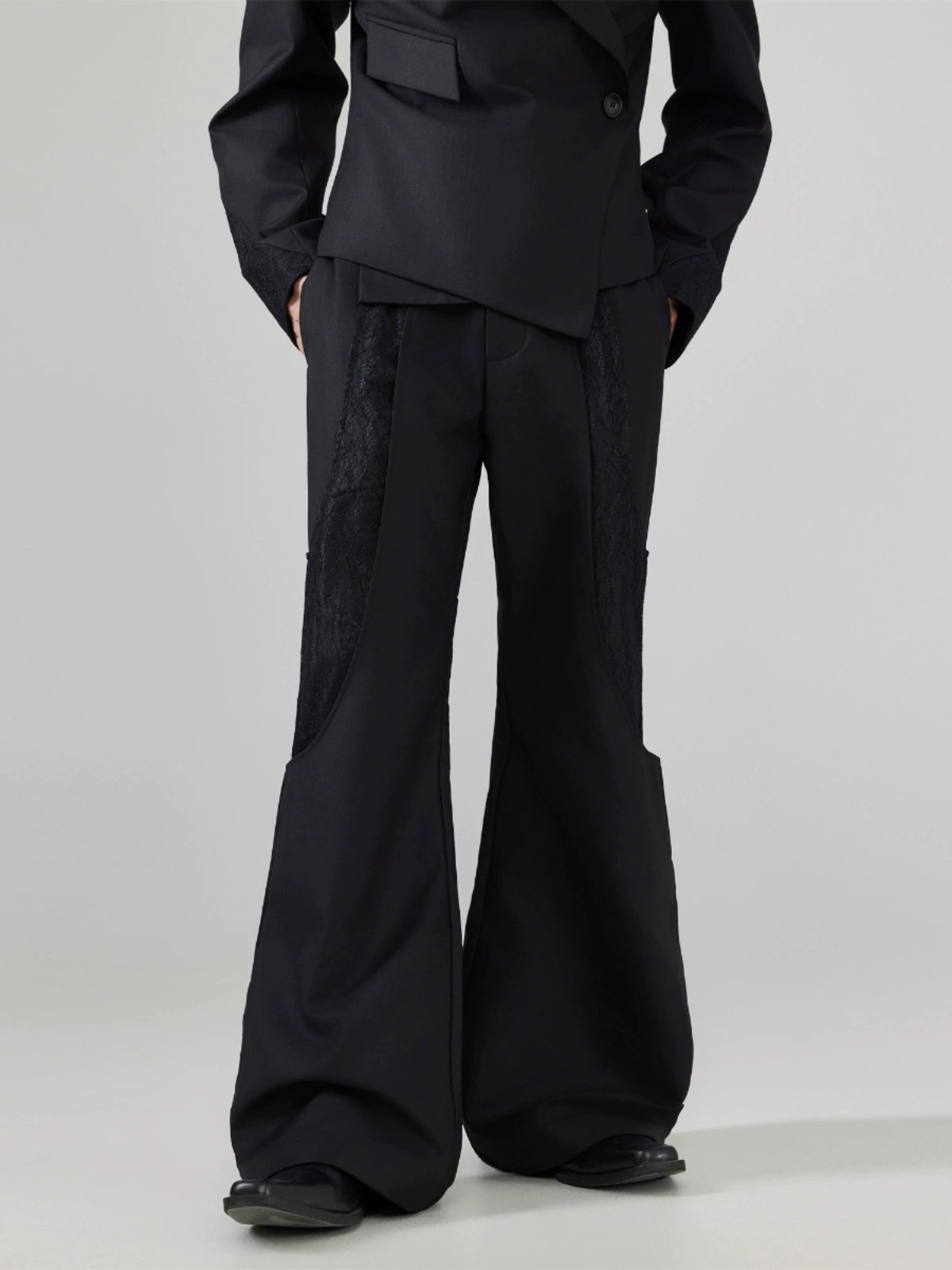 FRKM SCD Deconstructed Black Slightly Flared Pants and Suit Set - OMAR.