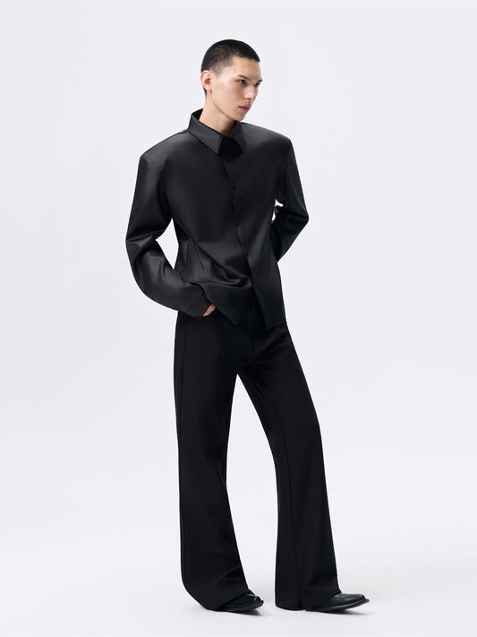 FRKM SCD Twill Light-Coated Cinched Waist Long Sleeve Shirt - ENDER.