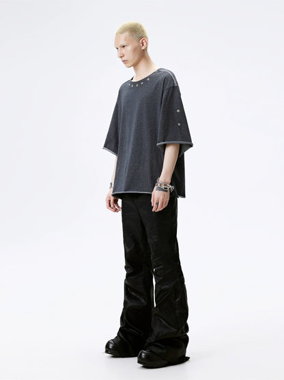 FRKM SCD Dolman Sleeve glide five-quarter Rolled edges T-Shirt - DEXTER.