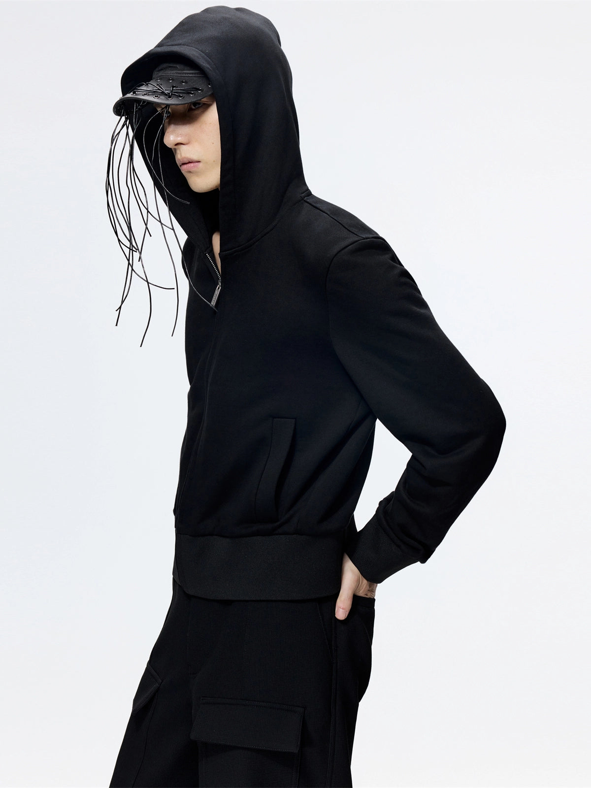 FRKM SCD Slim Hooded Unisex Black Simple Versatile Jacket - CASSIDY.