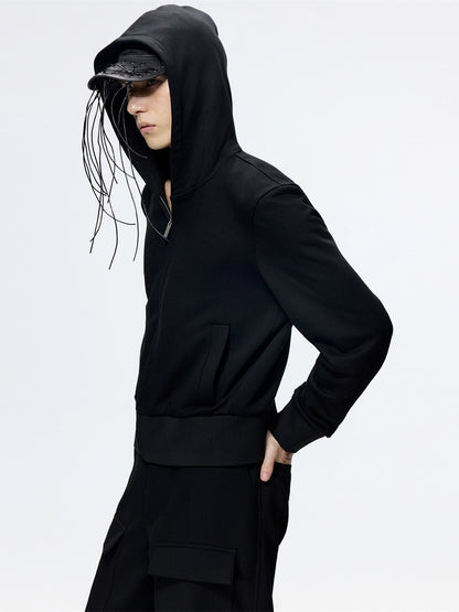 FRKM SCD Slim Hooded Unisex Black Simple Versatile Jacket - CASSIDY.