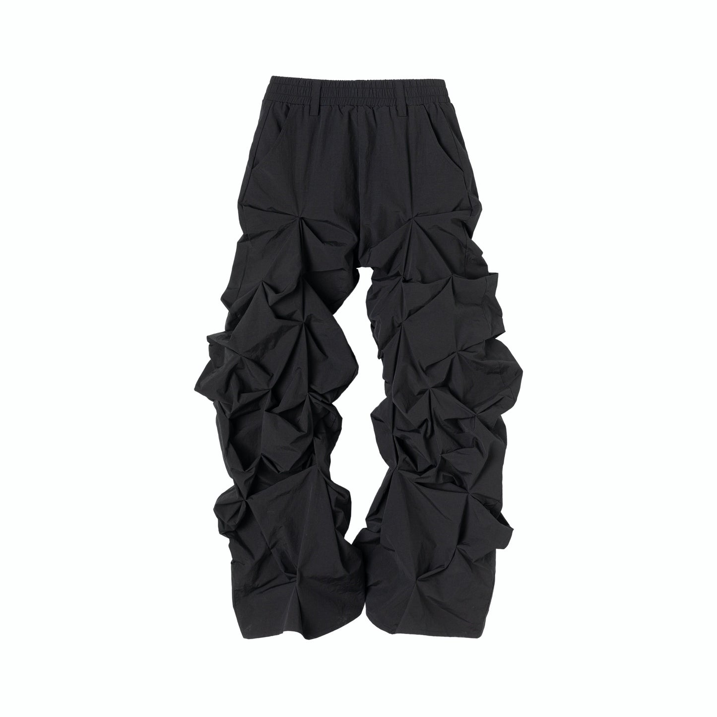 FRKM SCD Three-dimensional Pinch-Pleated Black Wide-leg Pants - OTIS.