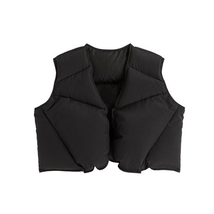 FRKM SCD FW 90 White Duck Down Jacket Sleeveless  Jacket Worn Over Vest- QUASI.