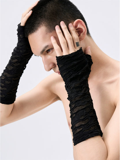 FRKM SCD 25 AW Mesh Texture Sunscreen Half Palm Fingerless Gloves Unisex Sleeves - WINNER