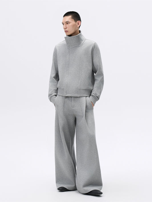 FRKM SCD Large Collar Grey Zip Sweatshirt and Pant Set - XERXES.