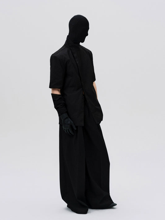 FRKM SCD Three-Dimensional Large Lapel Detachable 3D Cropped Shirt - UNA.
