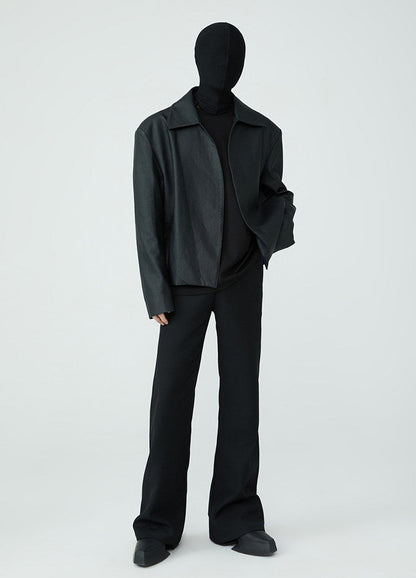FRKM SCD SS Buckle Minimalist PU Leather Black Slim Fit Jacket - ISAAC.