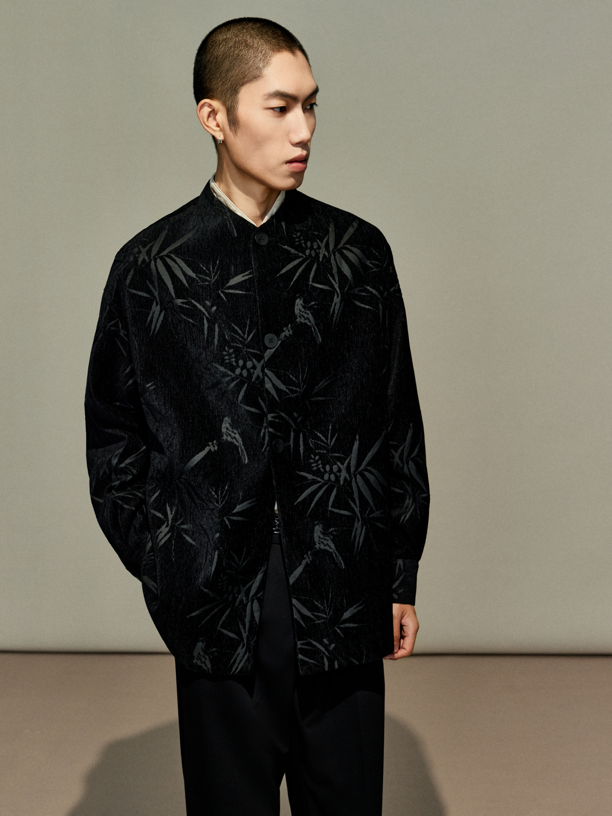 OWNLIFE bamboo sparrow chenille velvet jacquard jacket - JOSIE.