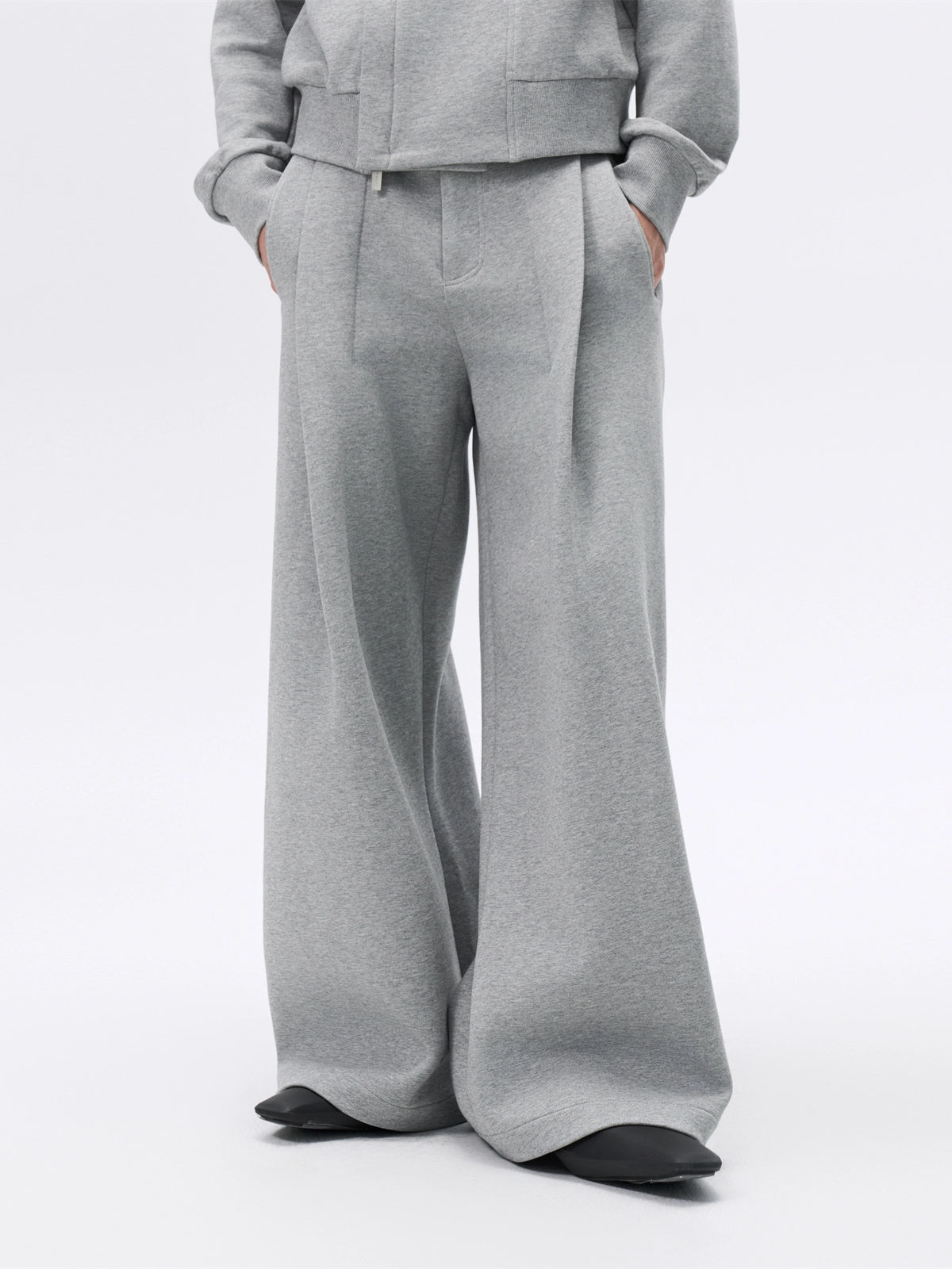 FRKM SCD Grey Pleated Casual Sweater and Sweatpants Set - WYATT.