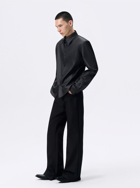 FRKM SCD Twill Light-Coated Cinched Waist Long Sleeve Shirt - ENDER.
