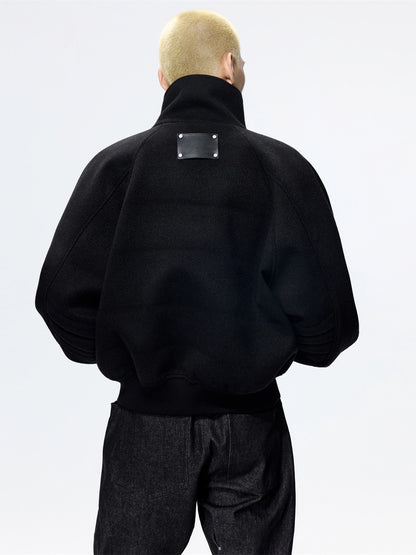 FRKM SCD Loose woolen cocoon-shaped thickened stand-up collar coat - FINN.