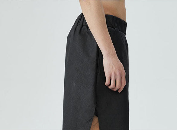 FRKM SCD SS summer heavy coated wax unisex slit loose stitching wide-leg shorts - ERILA.