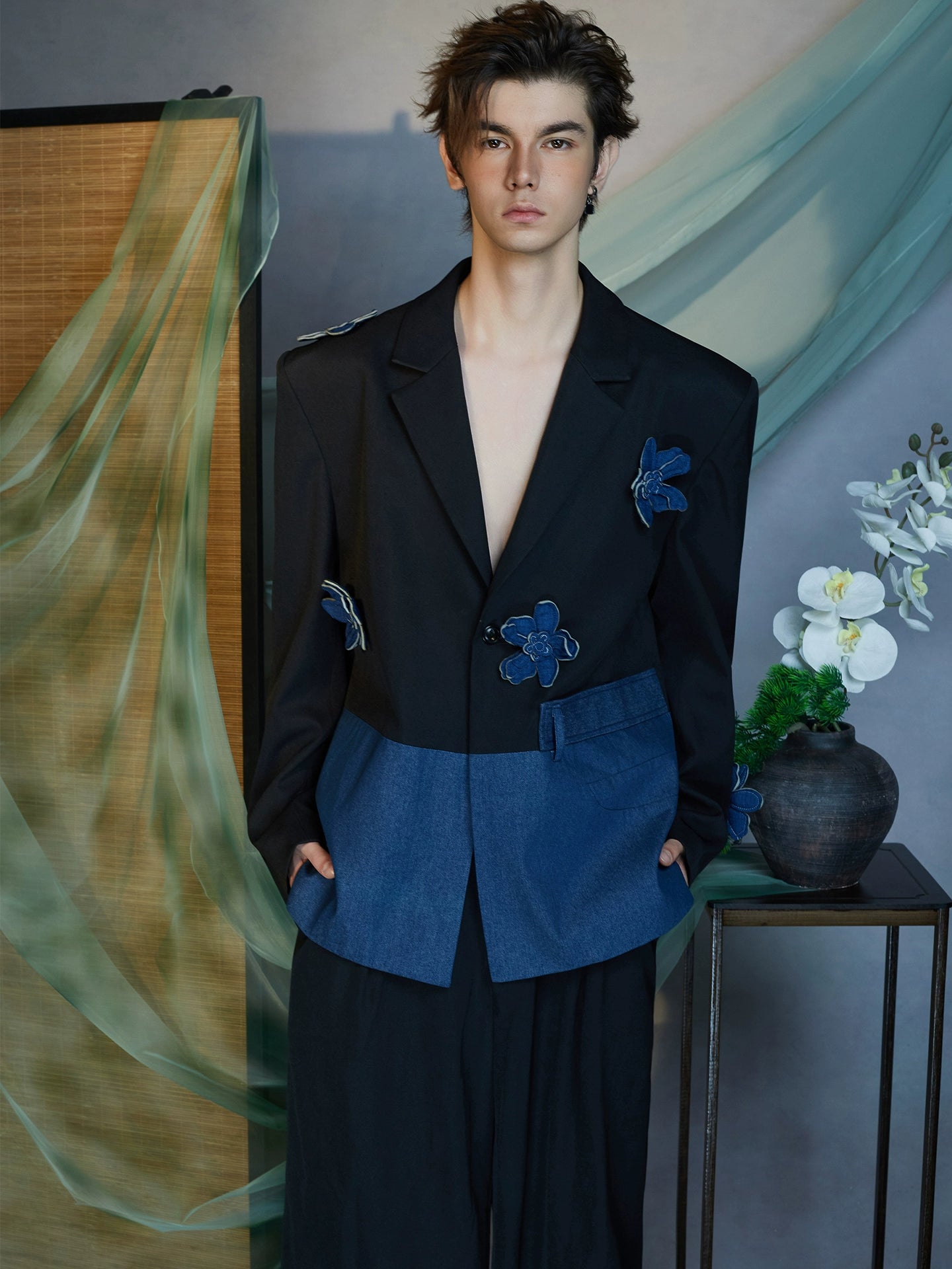 JIECHI Naraku Flower splicing loose men's suit- EAMON.