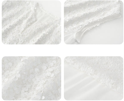 JIECHI  white sequencil vest sleeveless top - RAYLA.