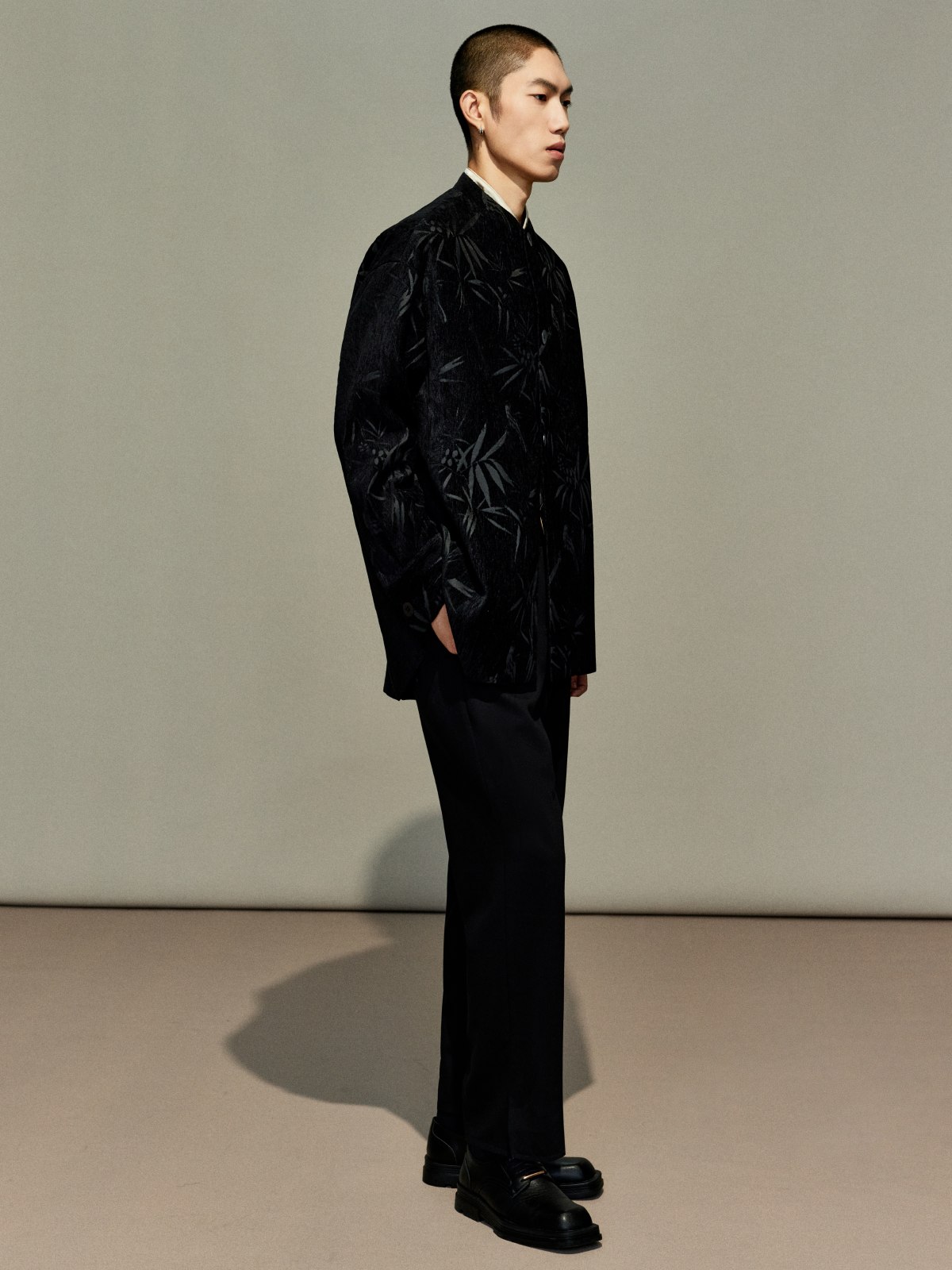 OWNLIFE bamboo sparrow chenille velvet jacquard jacket - JOSIE.