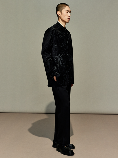 OWNLIFE bamboo sparrow chenille velvet jacquard jacket - JOSIE.