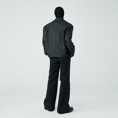 FRKM SCD SS Buckle Minimalist PU Leather Black Slim Fit Jacket - ISAAC.