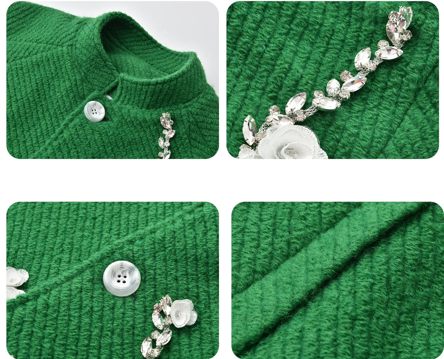 JIECHI loose woolen embroidered applique jacket  - NILE.