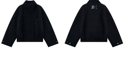 FRKM SCD Loose woolen cocoon-shaped thickened stand-up collar coat - FINN.